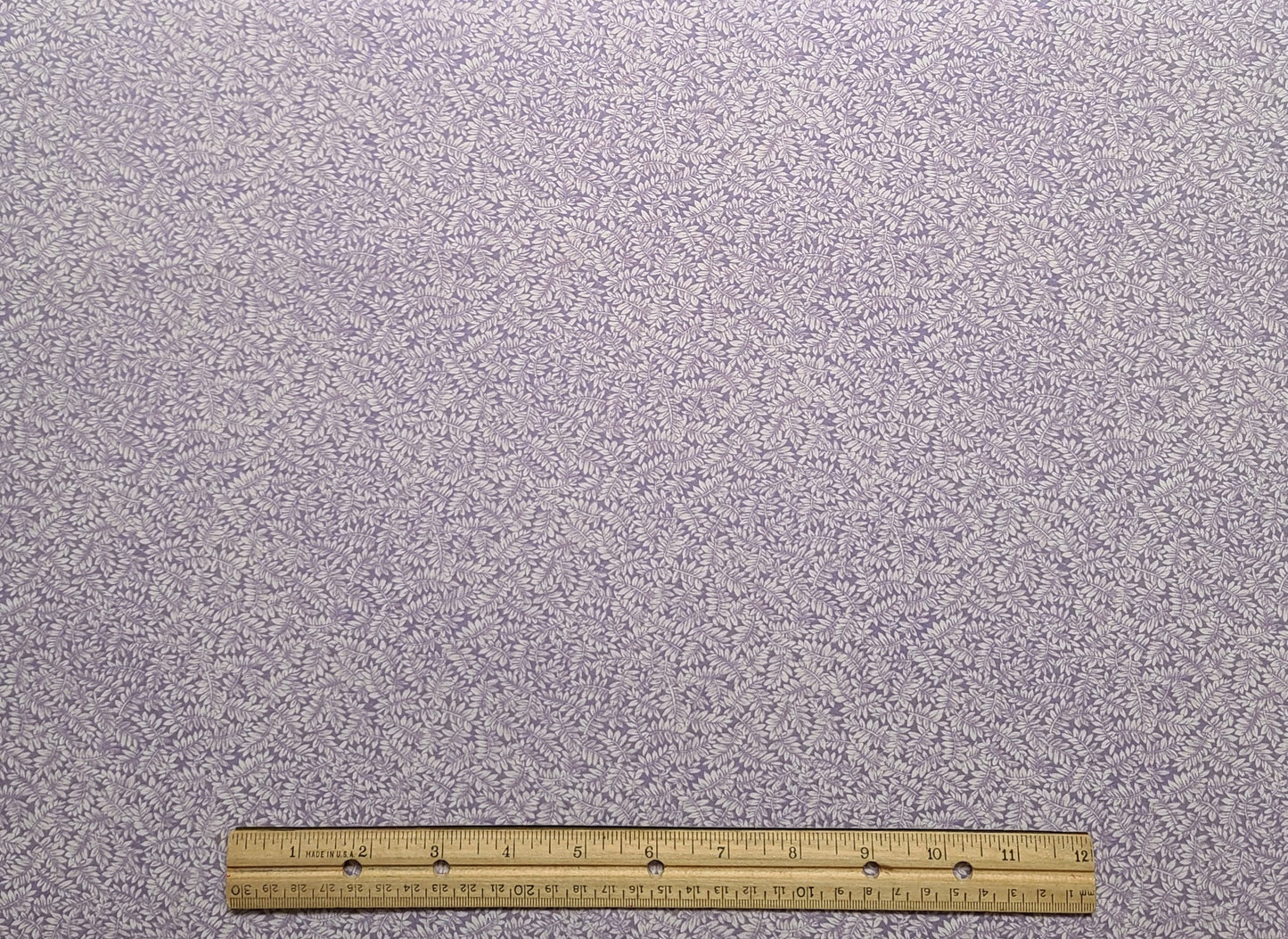 Peter Pan Fabrics - Lavender Fabric / White Leaf Print