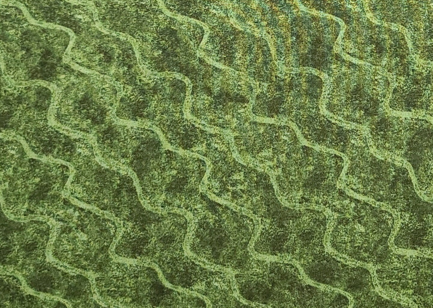 Debbie Mumm for SSI - Dark Green, Bright Green Tonal Wave Fabric
