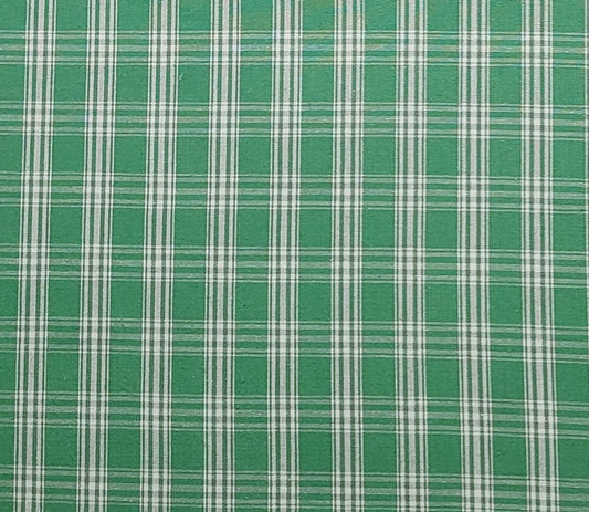 Bright Green and White Plaid 60" WIDE Fabric - Selvage to Selvage Print