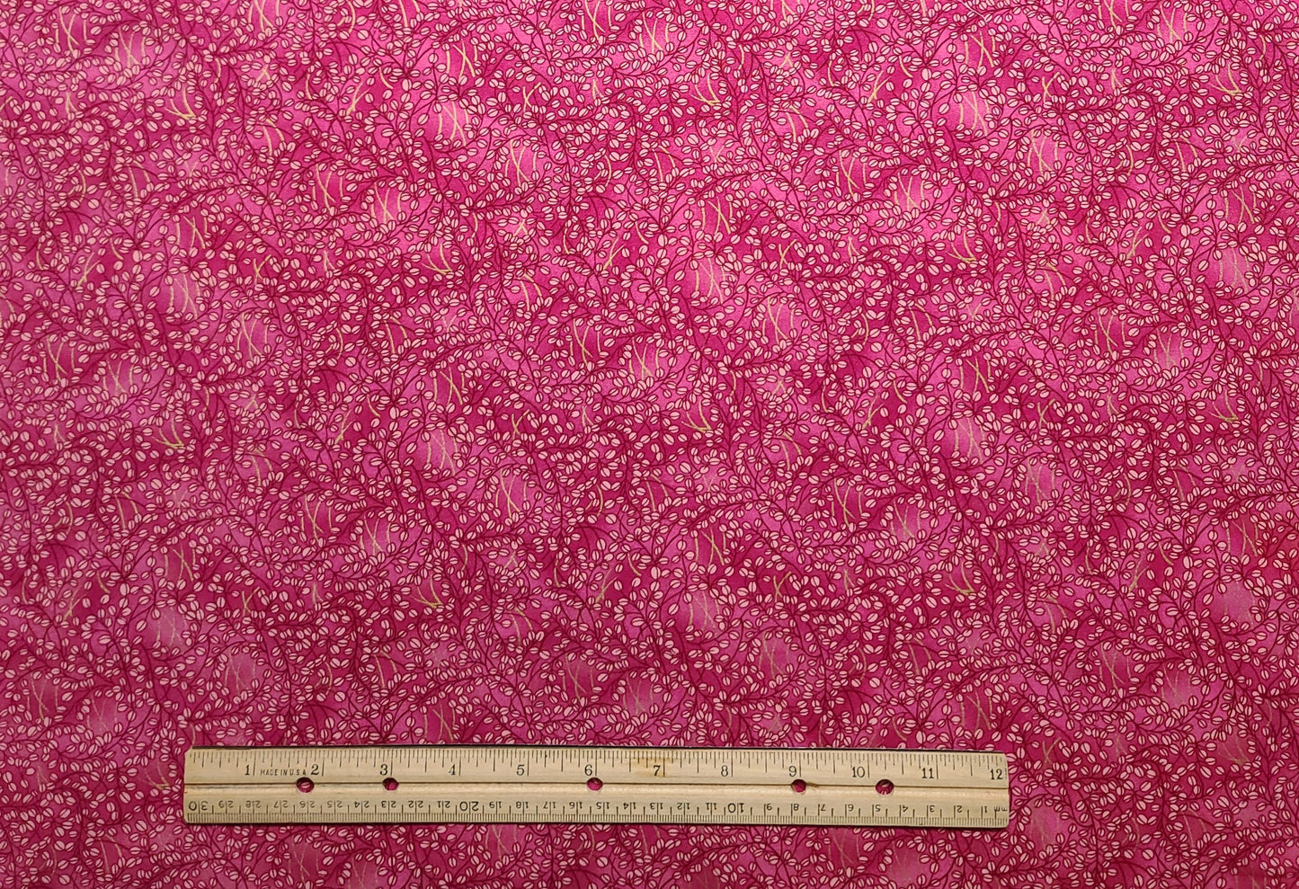 Fabric Traditions 2005 - Dark Pink Tonal Fabric / Dark Pink Print / Gold Metallic Accents