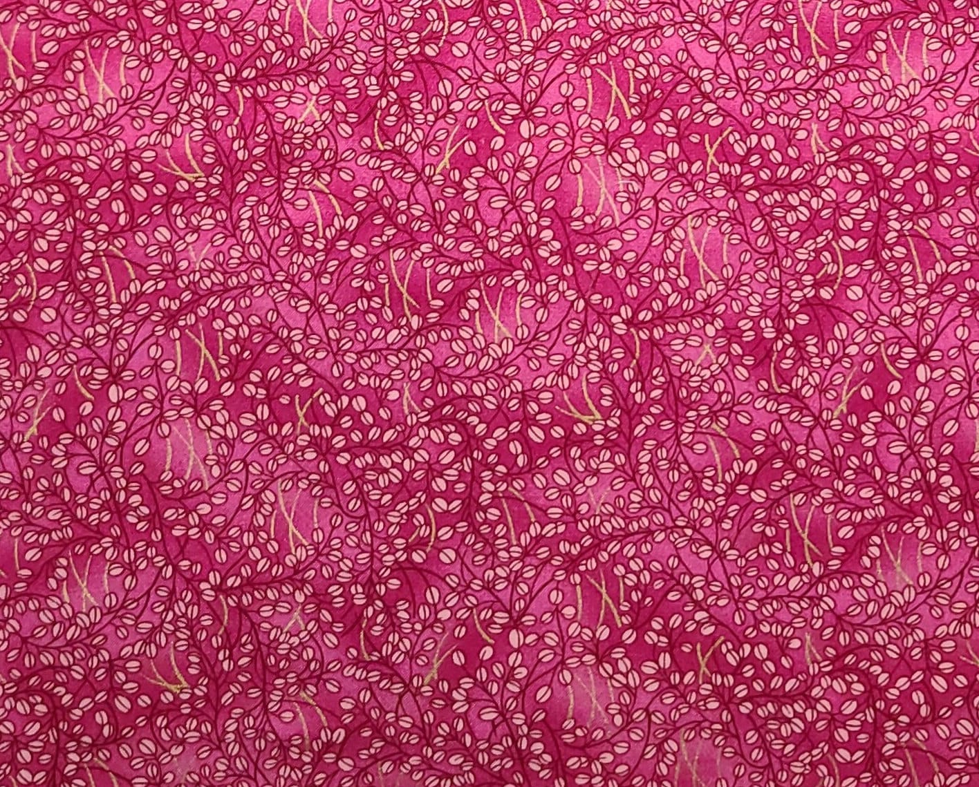 Fabric Traditions 2005 - Dark Pink Tonal Fabric / Dark Pink Print / Gold Metallic Accents