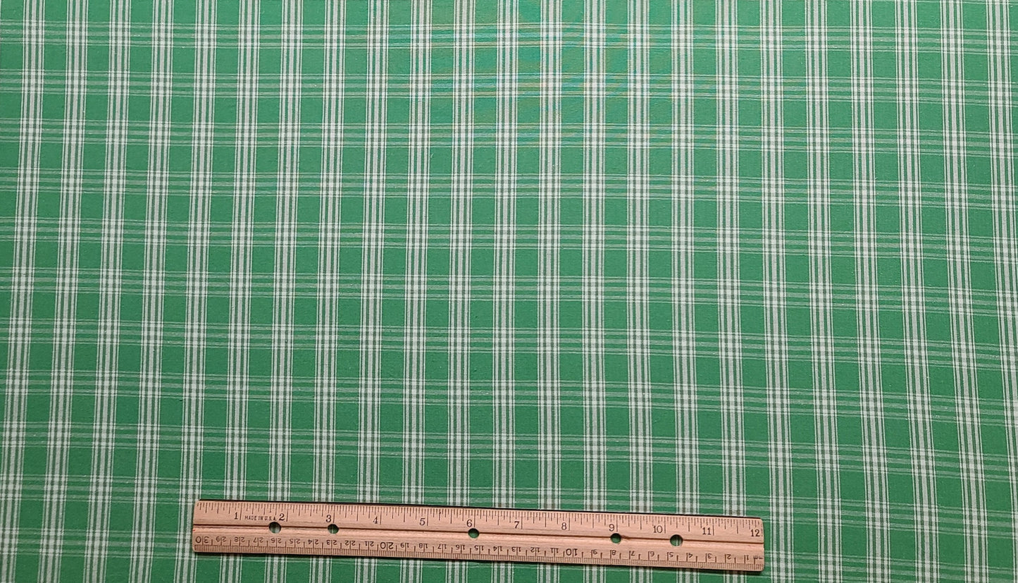 Bright Green and White Plaid 60" WIDE Fabric - Selvage to Selvage Print