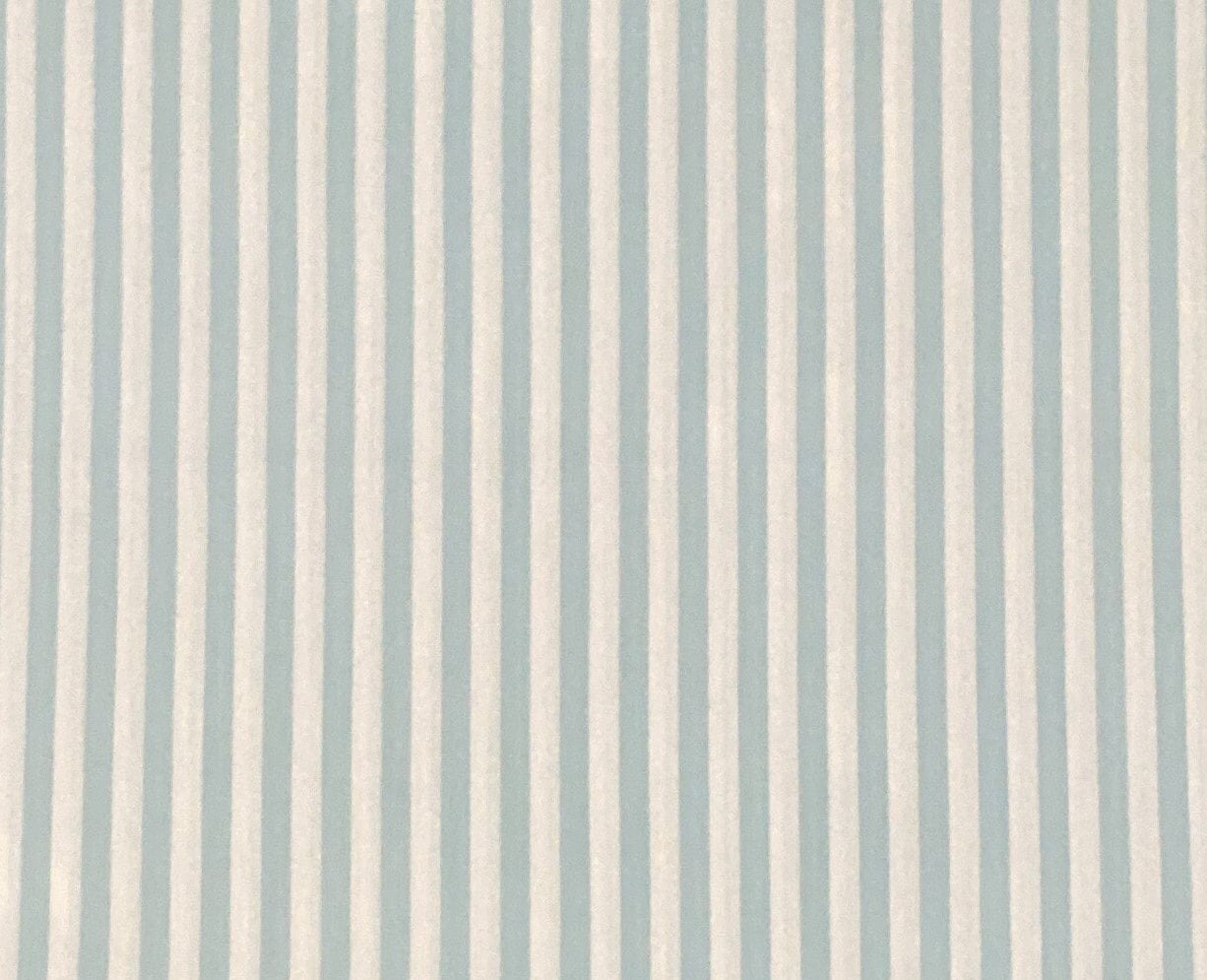 EOB - Soft White Fabric / Light Aqua Vertical (Parallel to Selvage) Stripe Fabric - Selvage to Selvage Print