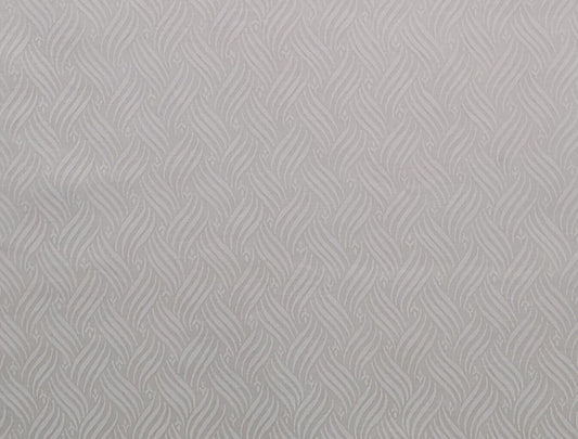 Springs Industries Inc - White Tone-on-Tone Wave Pattern Fabric