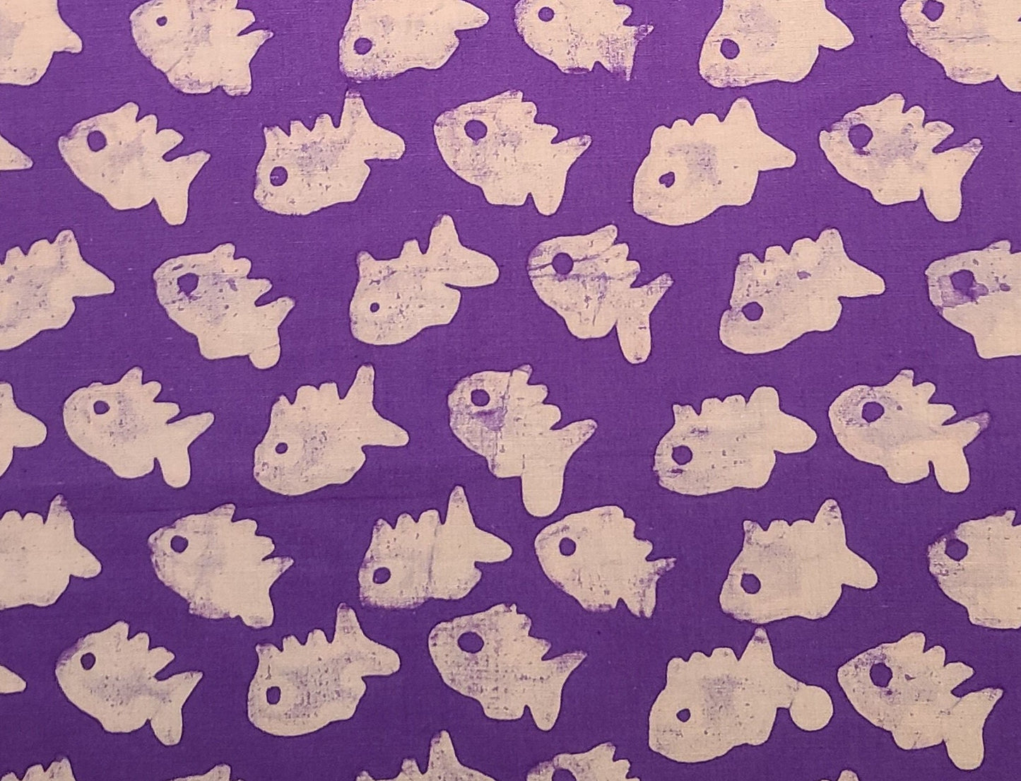 BATIK - Grape Colored Fabric / Tan Fish Tjap