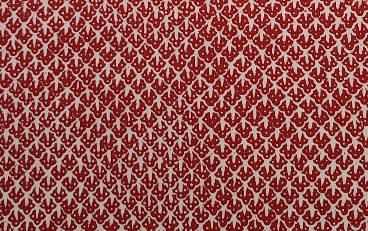 EOB - Oatmeal Colored Fabric / Dark Red Print