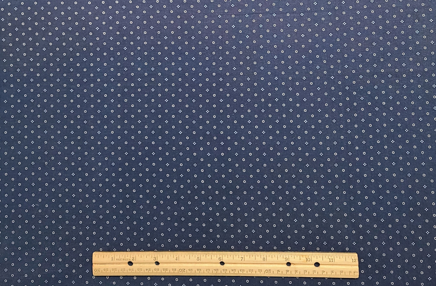 Navy Fabric / White and Light Blue Print - Selvage to Selvage Print