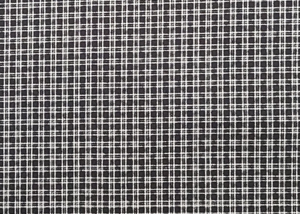 Black and White Mini-Plaid Fabric - Selvage to Selvage Print