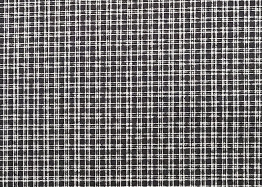 Black and White Mini-Plaid Fabric - Selvage to Selvage Print