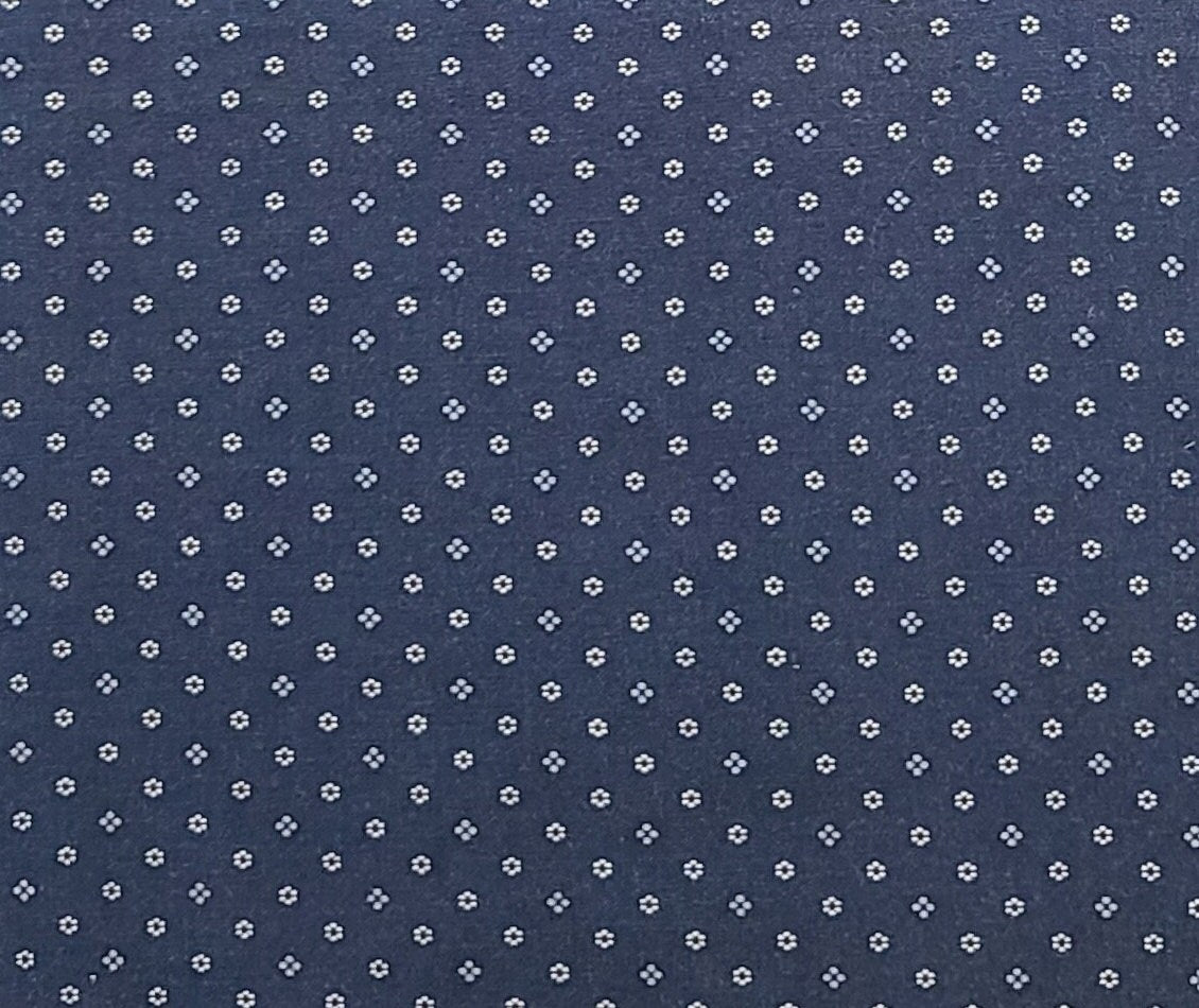 Navy Fabric / White and Light Blue Print - Selvage to Selvage Print