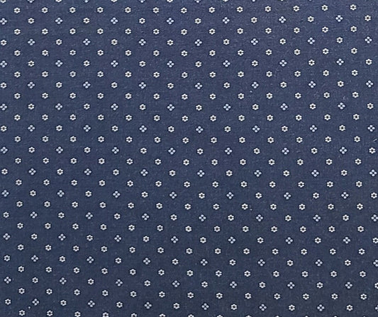 Navy Fabric / White and Light Blue Print - Selvage to Selvage Print