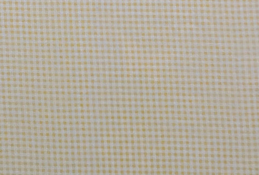 White and Yellow Mini Check Fabric - Selvage to Selvage Print