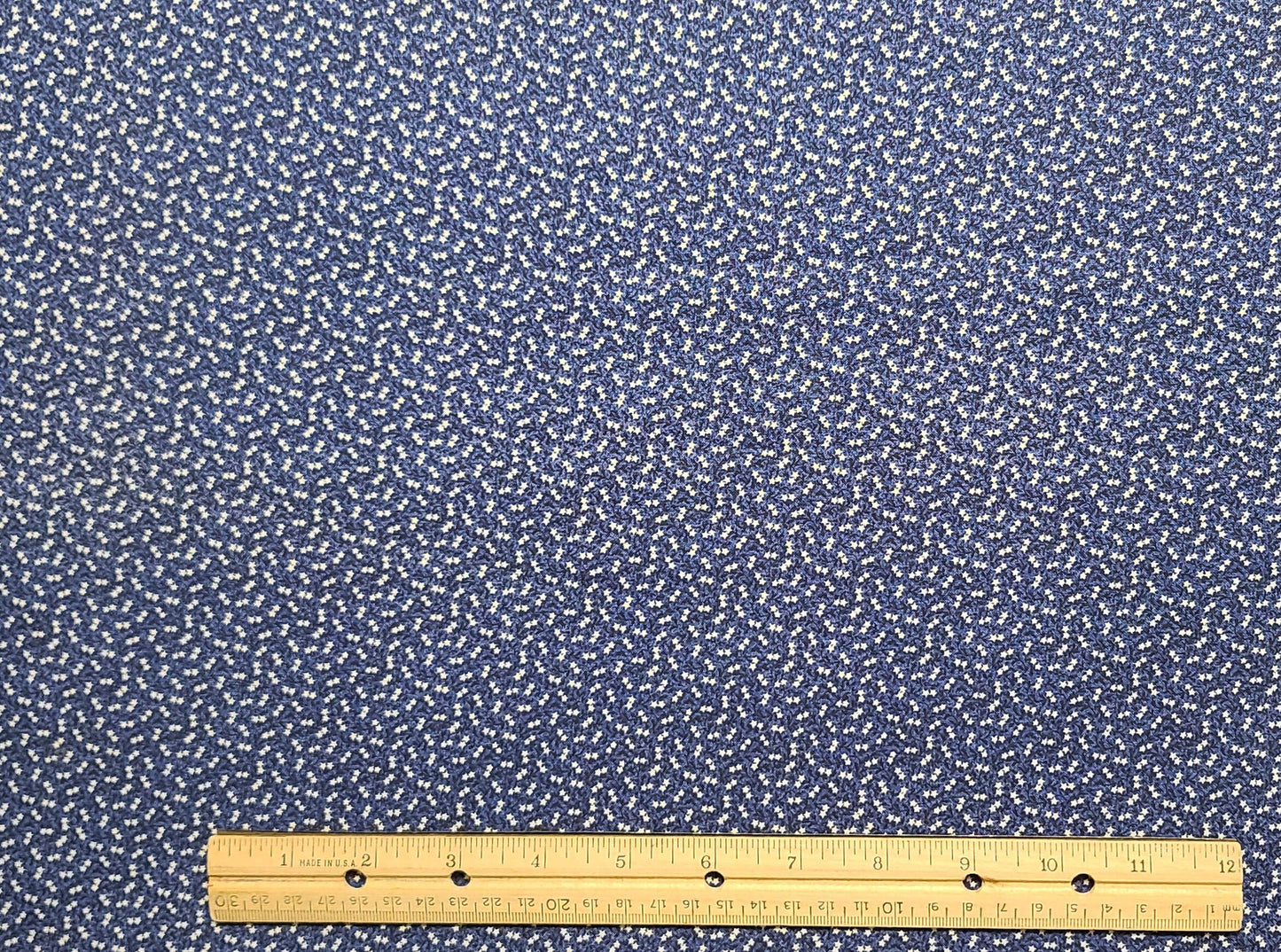 Blue Fabric / Black Vine Print / Tiny White Stars - Selvage to Selvage Print