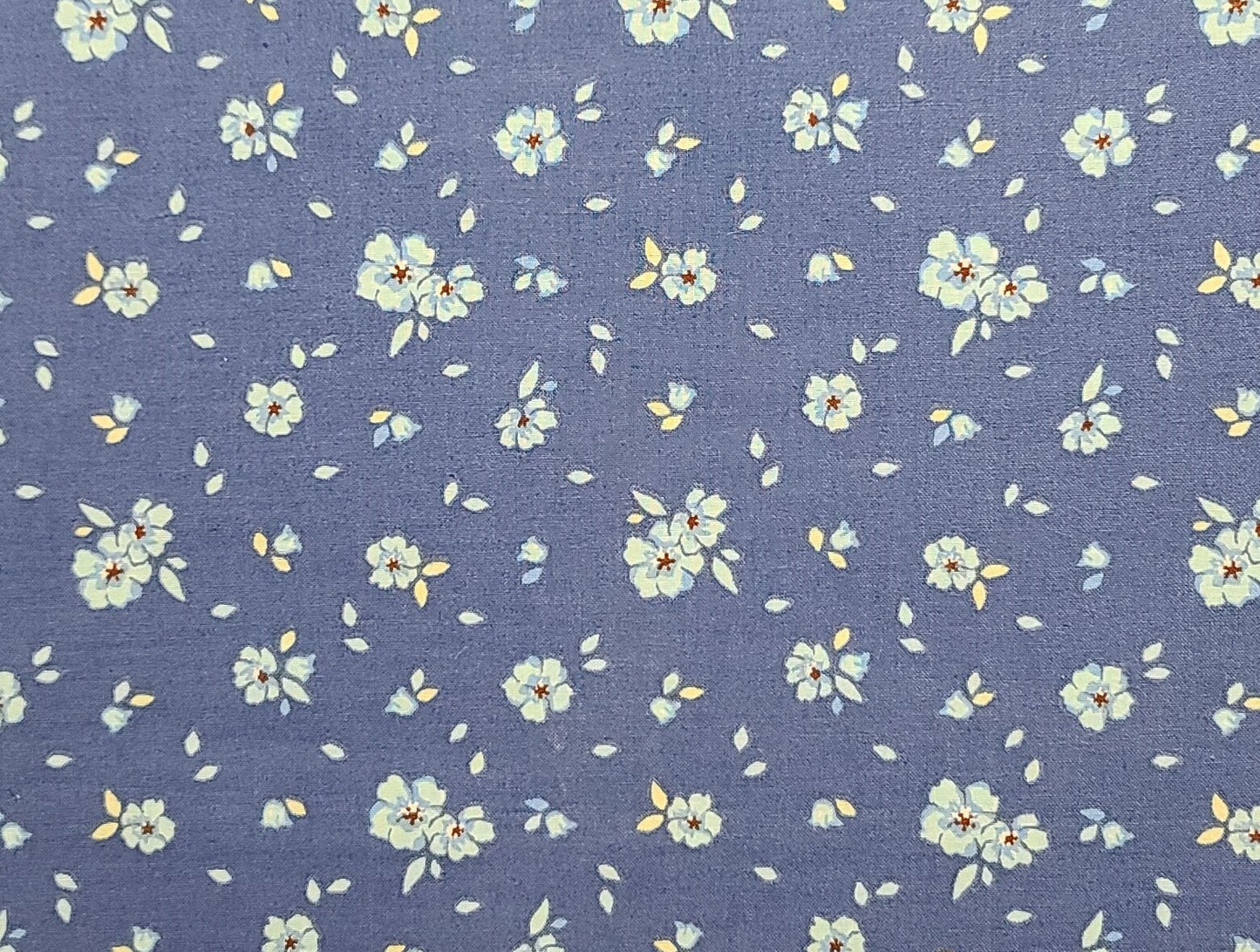 2005 Those Characters from Cleveland Inc Springs Industries Inc #1197 - Medium Blue Fabric / Light Blue, Dark Red, Cream Flower Print
