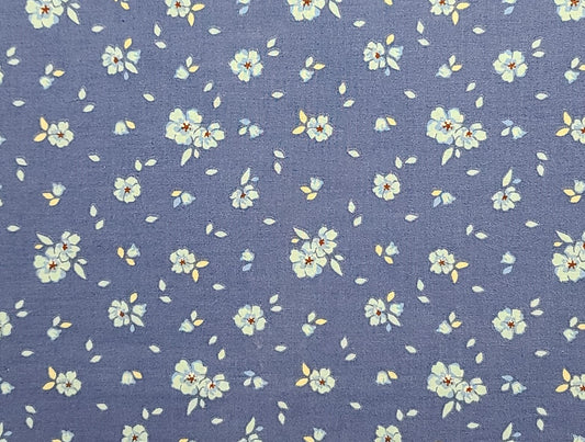 2005 Those Characters from Cleveland Inc Springs Industries Inc #1197 - Medium Blue Fabric / Light Blue, Dark Red, Cream Flower Print