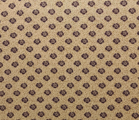 Pansy Park by Thimbleberries for RJR Fashion Fabrics - Butterscotch Fabric / Brown Flower Print