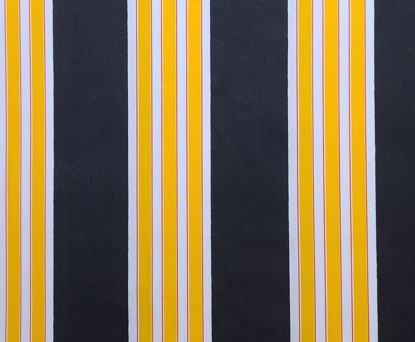 John Wolf Textiles Inc - Black, White, Dark Yellow, Red Multi Vertical Stripe (Parallel to Selvage) Fabric Home Dec Fabric - 45" Wide