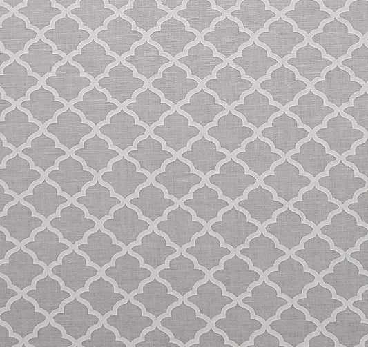 JoAnn Fabrics - White Tone-on-Tone Fabric / Lattice Pattern (Photographed on Black to Show Detail)