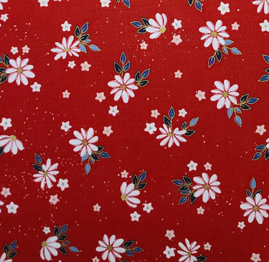 Riley Blake Designs Pattern SC14413 Sweet Freedom by Beverly McCullough 2023 - Summer Flowers Red Sparkle