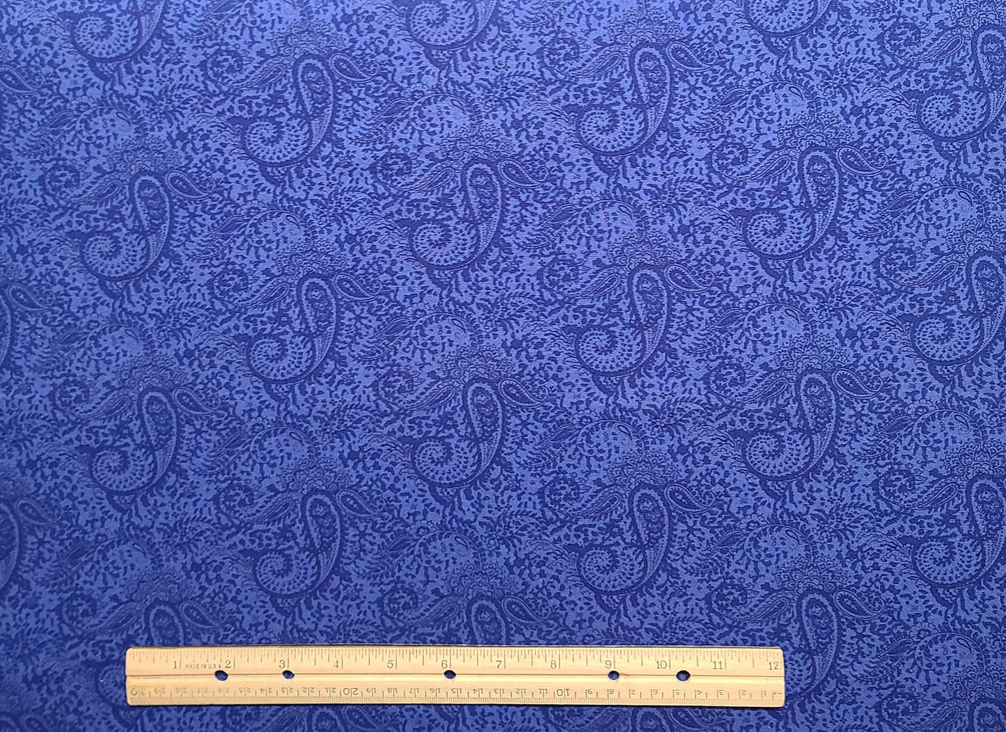 Robert Kaufman Co Inc #2681 - Royal Blue Tone-on-Tone Paisley Print Fabric