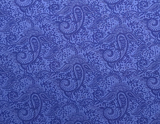 Robert Kaufman Co Inc #2681 - Royal Blue Tone-on-Tone Paisley Print Fabric