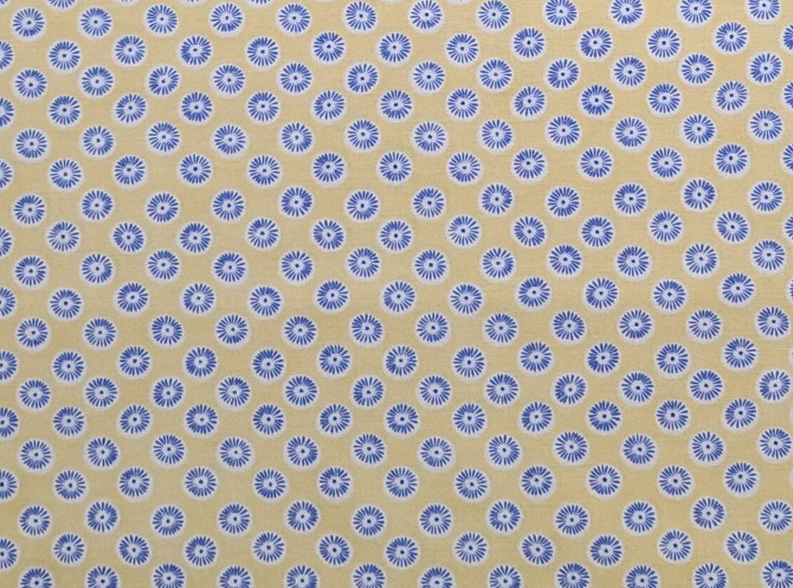 Lakehouse LH04003 "Little Beads" - Yellow Fabric / Blue and White Design