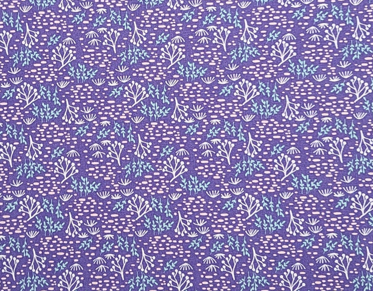 EOB - JoAnn Fabrics - Purple Fabric / Aqua, White, Pink Print