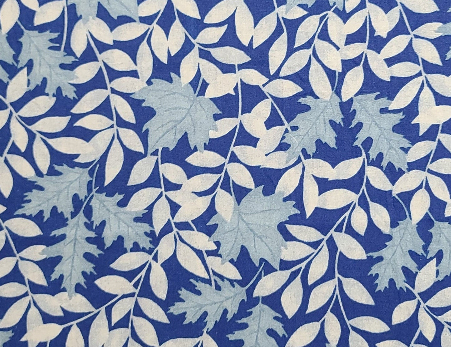 Fabric Traditions 2001 - Dark Blue Fabric / Light Blue Tonal Leaf Print