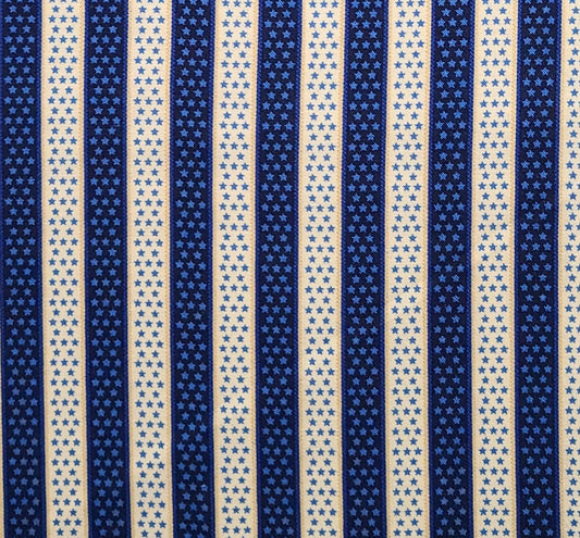 Sweet Land of Liberty Color Principle for Henry Glass & Co Pattern #7872 - White, Midnight Blue Vertical Stripe (Parallel to Selvage) Fabric