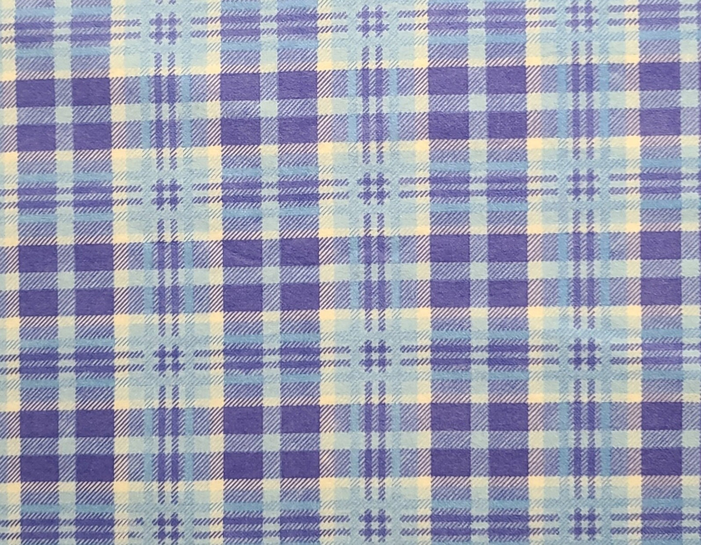 FLANNEL - Marcus Brothers Textiles Inc - Purple, Light Blue, White Plaid Fabric