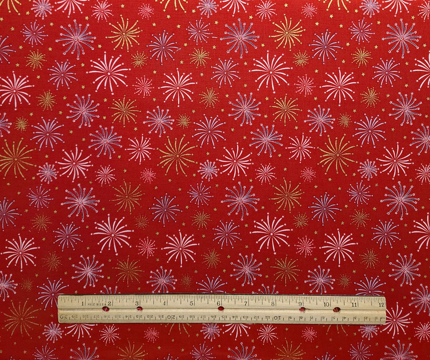 Riley Blake Designs Pattern SC14412 Sweet Freedom by Beverly McCullough 2023 - Fireworks Red Sparkle